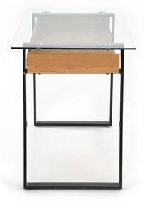 Τραπέζι γραφείου Houston 443, 75x120x60cm, 30 kg, Μαύρο, Χρυσή βελανιδία | Epipla1.gr
