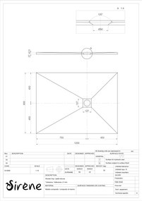 Sirene Slate 90x120 S12090 Λευκό Ματ - Παραλληλόγραμμη ντουζιέρα μαρμάρινη
