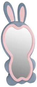 Καθρέπτης Δαπέδου Παιδικός BUNNY Mdf Ρόζ και Μπλέ - Μαύρο Stand 80x3,5x162Υ εκ. 80x3.5x162 εκ.