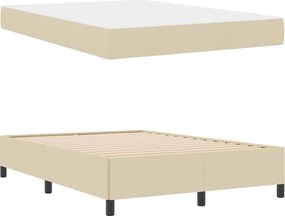 vidaXL Κρεβάτι με ελατήρια Κρεμ 140 x 200 cm ύφασμα