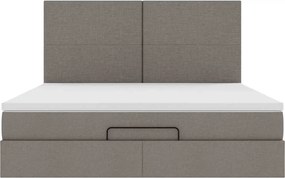 vidaXL Οθωμανικό κρεβάτι με στρώμα Taupe 180x200cm ύφασμα