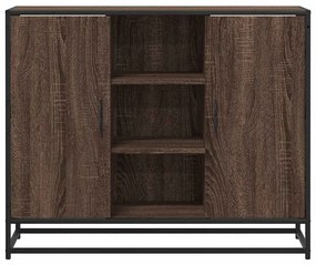 Sideboard καφέ δρυς 92x35x76 cm Ξύλινο μηχανουργικό ξύλο - Καφέ