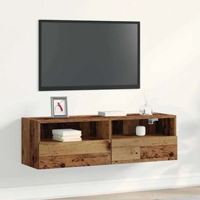 vidaXL Ντουλάπι Τηλεόρασης Τοίχου Παλαιό ξύλο 100 x 30 x 30 cm