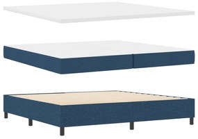 vidaXL Κρεβάτι Box Spring με Στρώμα  Μπλε 200x200 εκ. Υφασμά