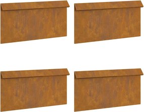 vidaXL Φράκτης σαλιγκαριών 4 pcs Σκ rusty 50 x 3,5 x 25 εκ