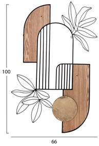 ΔΙΑΚΟΣΜΗΤΙΚΟ ΤΟΙΧΟΥ  ΞΥΛΟ ΣΕ ΦΥΣΙΚΟ-ΜΑΥΡΟ ΜΕΤΑΛΛΟ 66x100Υ εκ.