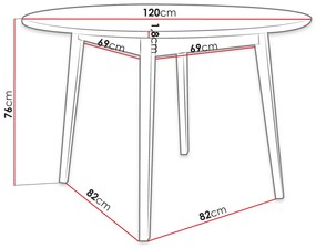 Τραπέζι Racine 133, Μαύρο, 76cm, 24 kg, Ινοσανίδες μέσης πυκνότητας, Ξύλο, Ξύλο: Οξιά | Epipla1.gr