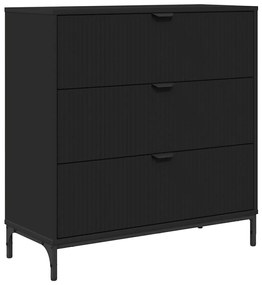 vidaXL Πλαϊνό γραφείο Μαύρο 79.5 x 33 x 82 εκ Επεξεργασμένο ξύλο