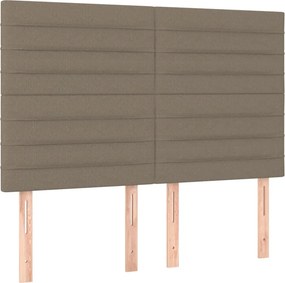 vidaXL Κρεβάτι Boxspring με Στρώμα Taupe 140x200 εκ. Υφασμάτινο