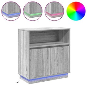 vidaXL Πλαϊνό Γραφείο με LED Γκρι sonoma 71 x 34.5 x 75 εκ.