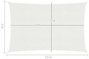 vidaXL Πανί Σκίασης Λευκό 3 x 4,5 μ. από HDPE 160 γρ./μ²
