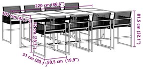 ΣΕΤ ΤΡΑΠΕΖΑΡΙΑΣ ΚΗΠΟΥ 9 ΤΕΜ. ΜΑΥΡΟ ΑΠΟ ΣΥΝΘΕΤΙΚΟ ΡΑΤΑΝ 3295035