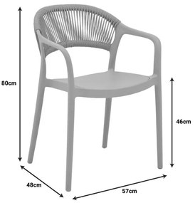 Καρέκλα - Πολυθρόνα Ankara στοιβαζόμενη pp cappuccino - μπεζ rattan 57x48x80 εκ. 57x48x80 εκ.