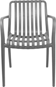 Πολυθρόνα Zoi pakoworld pp σε ανθρακί απόχρωση 58.5x54x80εκ