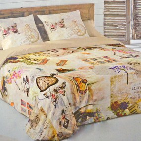 Κουβερλί Σετ 3τμχ. 2164 Beige-Multi Vesta Home Υπέρδιπλo 240x270cm Πολυέστερ