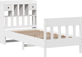 vidaXL Σκελετός Κρεβ. Χωρίς Στρώμα Λευκό 75x190 εκ Μασίφ Πεύκο