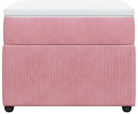 vidaXL Κρεβάτι Boxspring με Στρώμα Ροζ 90x200 εκ. Βελούδινο