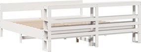 vidaXL Σκελετός Κρεβ. Χωρίς Στρώμα Λευκό 180x200 εκ Μασίφ Πεύκο