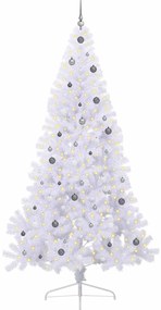 vidaXL Τεχνητό Χριστουγεννιάτικο Δέντρο Λευκό 240 cm PVC και Ατσάλι