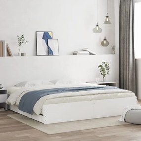 Πλαίσιο Κρεβατιού με Συρτάρια Λευκό 180x200 εκ Επεξεργ. Ξύλο