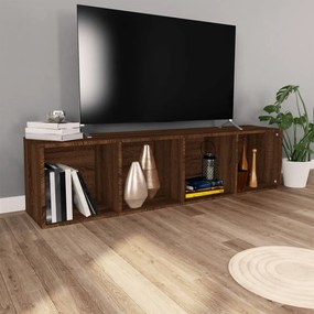 vidaXL Βιβλιοθήκη/Έπιπλο Τηλεόρασης Καφέ Δρυς 36x30x143 εκ Επεξ. Ξύλο