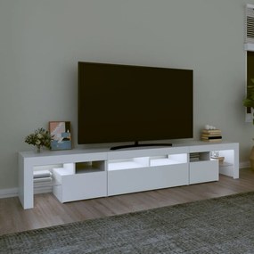 vidaXL Έπιπλο Τηλεόρασης με LED Λευκό 230x36,5x40 εκ.