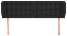 vidaXL Κεφαλάρι με Πτερύγια Μαύρο 147 x 23 x 78/88 εκ. Συνθετικό Δέρμα
