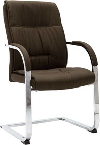 vidaXL Καρέκλα Γραφείου «Πρόβολος» Καφέ Υφασμάτινη
