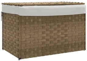 vidaXL Καλάθι Πλυντηρίου με Καπάκι 55,5 x 35 x 34 εκ. από Συνθ. Ρατάν