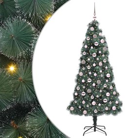 vidaXL Τεχνητό έλατο Χριστουγέννων με προεγκατεστημένα φώτα και σετ μπαλών