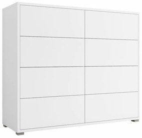 Σιφονιέρα Comfivo A101, Ματ άσπρο, Άσπρο, Με συρτάρια, Αριθμός συρταριών: 8, 93x120x41cm, 54 kg | Epipla1.gr