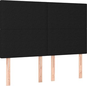 vidaXL Κρεβάτι Boxspring με Στρώμα Μαύρο 140x190 εκ. Υφασμάτινο