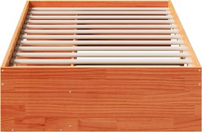 vidaXL Κρεβάτι ημέρας χωρίς στρώμα Καφέ κεριού Στερεό ξύλο πεύκο