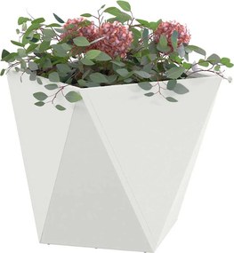 vidaXL Γλάστρα 2 pcs Λευκό 40 x 40 x 40 cm Ατσάλι