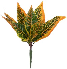 Τεχνητό Φυτό Κρότωνας 78260 34cm Green-Orange GloboStar Πλαστικό, Ύφασμα