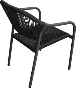 Πολυθρόνα Κήπου ArteLibre MOOREA Ανθρακί Αλουμίνιο/Rattan 58x56x79cm