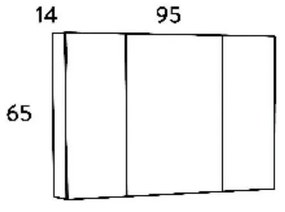 Καθρέφτης OMEGA GREY OAK 100 3MOM100GO0W με ντουλάπια 95x14x65cm