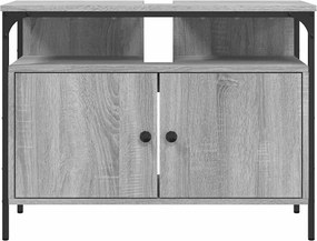 vidaXL Ντουλάπι Νιπτήρα Μπάνιου Γκρι Sonoma 80x30x60 εκ. Επεξ. Ξύλο
