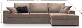 Γωνιακός καναπές Mission-Προσαρμόσιμη-230φ 145β εκ.-Μπεζ