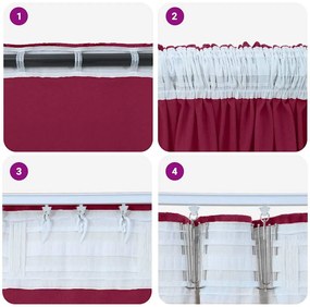 vidaXL Κουρτίνα με κουρτίνες 2 pcs Μπορντό 225 x 140 εκ. Βελούδο