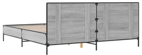 vidaXL Πλαίσιο Κρεβατιού Γκρι Sonoma 180x200 εκ. Επεξ. Ξύλο &amp; Μέταλλο
