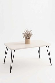 Τραπεζάκι Σαλονιού Λευκό / Μαύρο MABRE 90x50x55