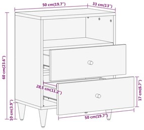 ΚΟΜΟΔΙΝΟ 50 X 33 X 60 ΕΚ. ΑΠΟ ΜΑΣΙΦ ΞΥΛΟ ΜΑΝΓΚΟ 358258