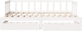 vidaXL Καναπές Κρεβάτι Συρόμενος Χωρίς Στρώμα 90x200 εκ. &amp; Συρτάρια