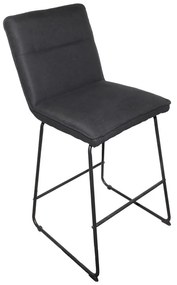 Σκαμπό μπαρ Essential pakoworld ύφασμα μαύρο-πόδι μάυρο μεταλλικό 53x64.5x107εκ