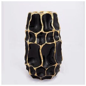 Βάζο Κεραμικό Μαύρο & Χρυσό 14.5x14.5x25cm 752-20168 Estheti-752-20168-Μαύρο-Χρυσό 752-20168