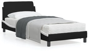 Πλαίσιο Κρεβατιού Dover Μαύρο/Λευκό 90x200εκ. Συνθ. Δέρμα