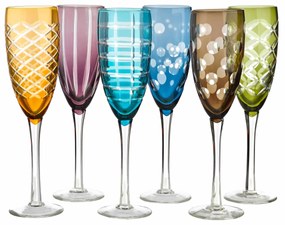 Ποτήρι Σαμπάνιας POLS POTTEN Cuttings Champagne Glasses, multicolour, set of 6 140-230-127-0M