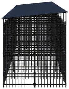 vidaXL Κλουβί Σκύλου Εξωτερικού Χώρου με Οροφή 16,59 μ² από Ατσάλι