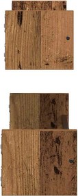 vidaXL Ράφι Τοίχου 2 τμχ. Παλιό ξύλο 60 x 16 x 14 cm